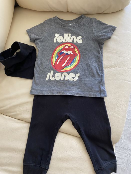 Костюм на хлопчіка hlm, футболка, штанці, слинявчік, 74-80