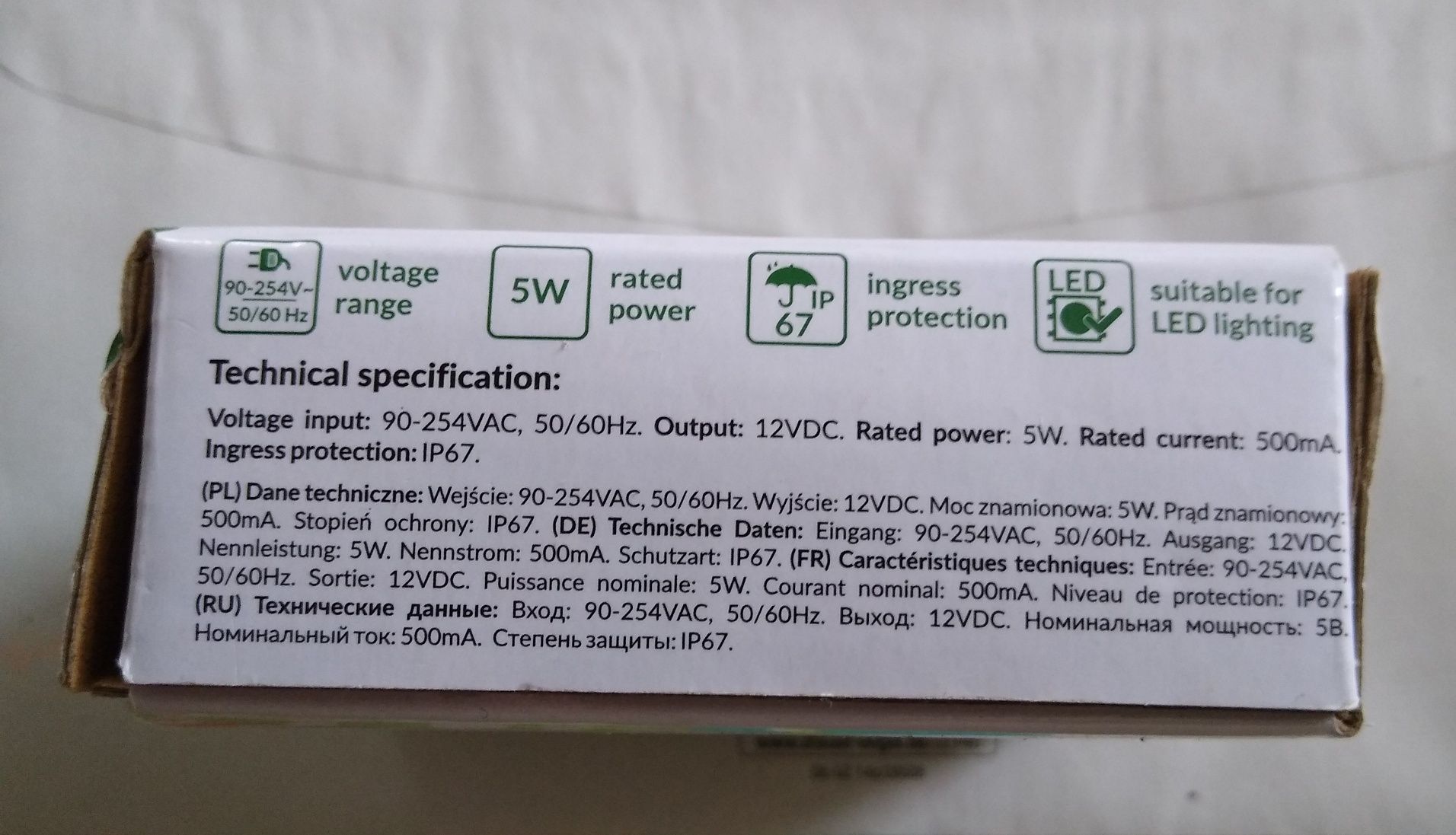 Zasilacz LED do puszki - firma Orno - AC/DC LED 5W, IP67