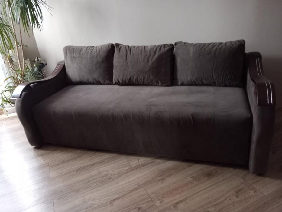 Kanapa rozkładana brązowa jak nowa