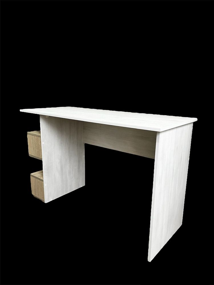 Письмовий стіл з полицями зліва з білого дерева