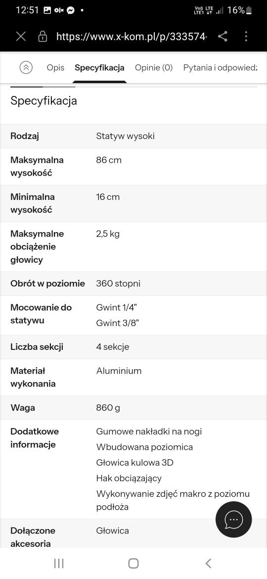 Statyw Cullmann Nanomax 400T