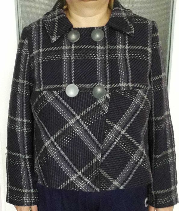 H&M krótki płaszczyk w kratkę r.18