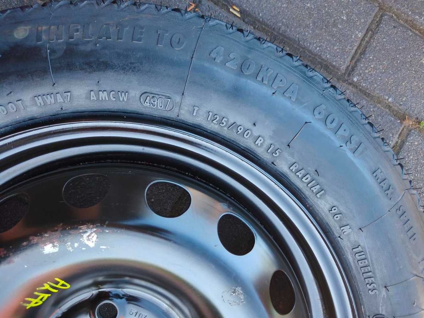 4x98 Koło Dojazdowe R15 FIAT 500 Doblo Bravo Lancia Alfa ET35 125/90