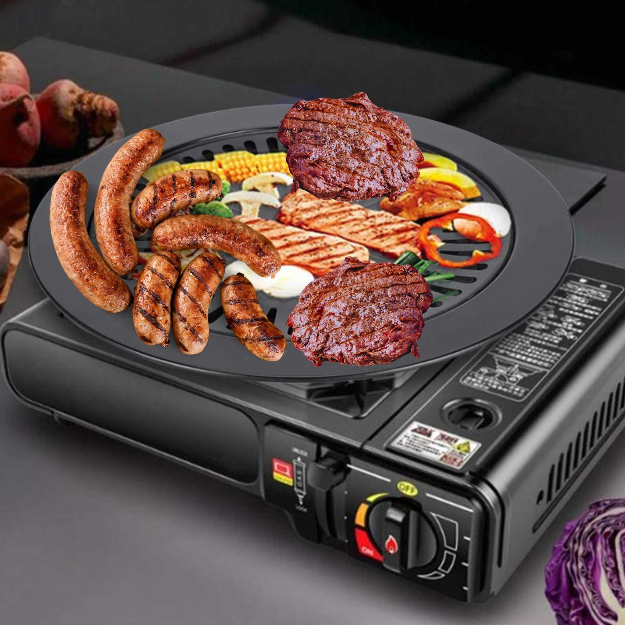 Kuchenka Turystyczna Gazowa Polowa 2w1 Walizka +Gaz +Nakładka Grillowa