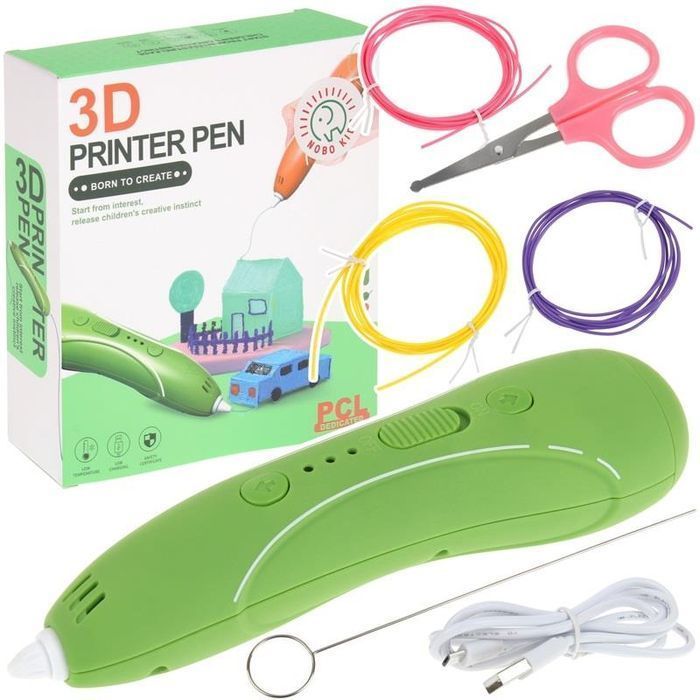 Długopis Drukarka 3D Pen Zestaw Wkłady PLC green