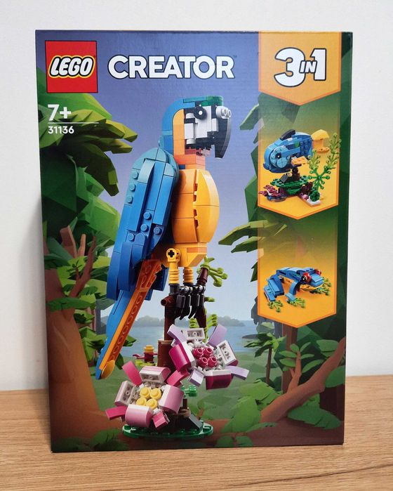 NOWE klocki LEGO Creator 31136 Egzotyczna papuga 3w1, 3 w 1, prezent
