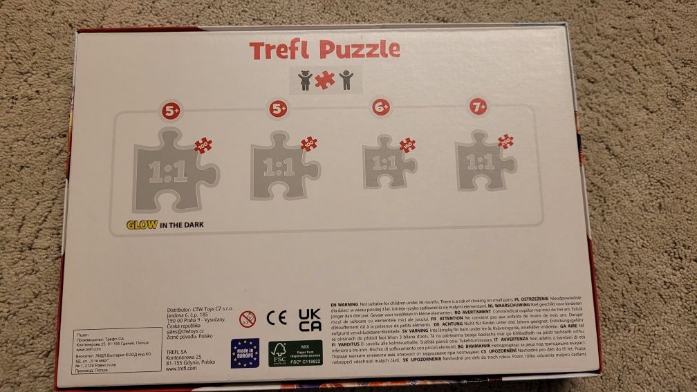 Puzzle Kraina Lodu 100 elementów, świecące w ciemności