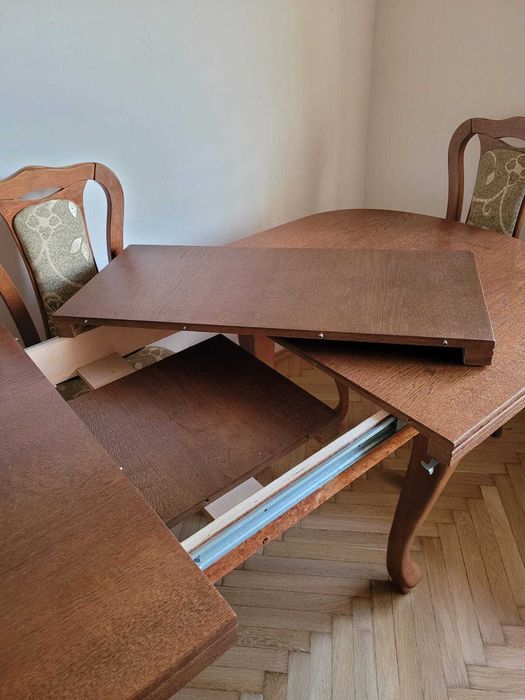 Stół drewniany dębowy lite drewno dąb stół z krzesłami 6 krzeseł