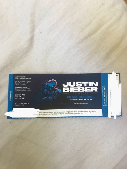 Bilet platinium-koncert Justina Biebera 2023
