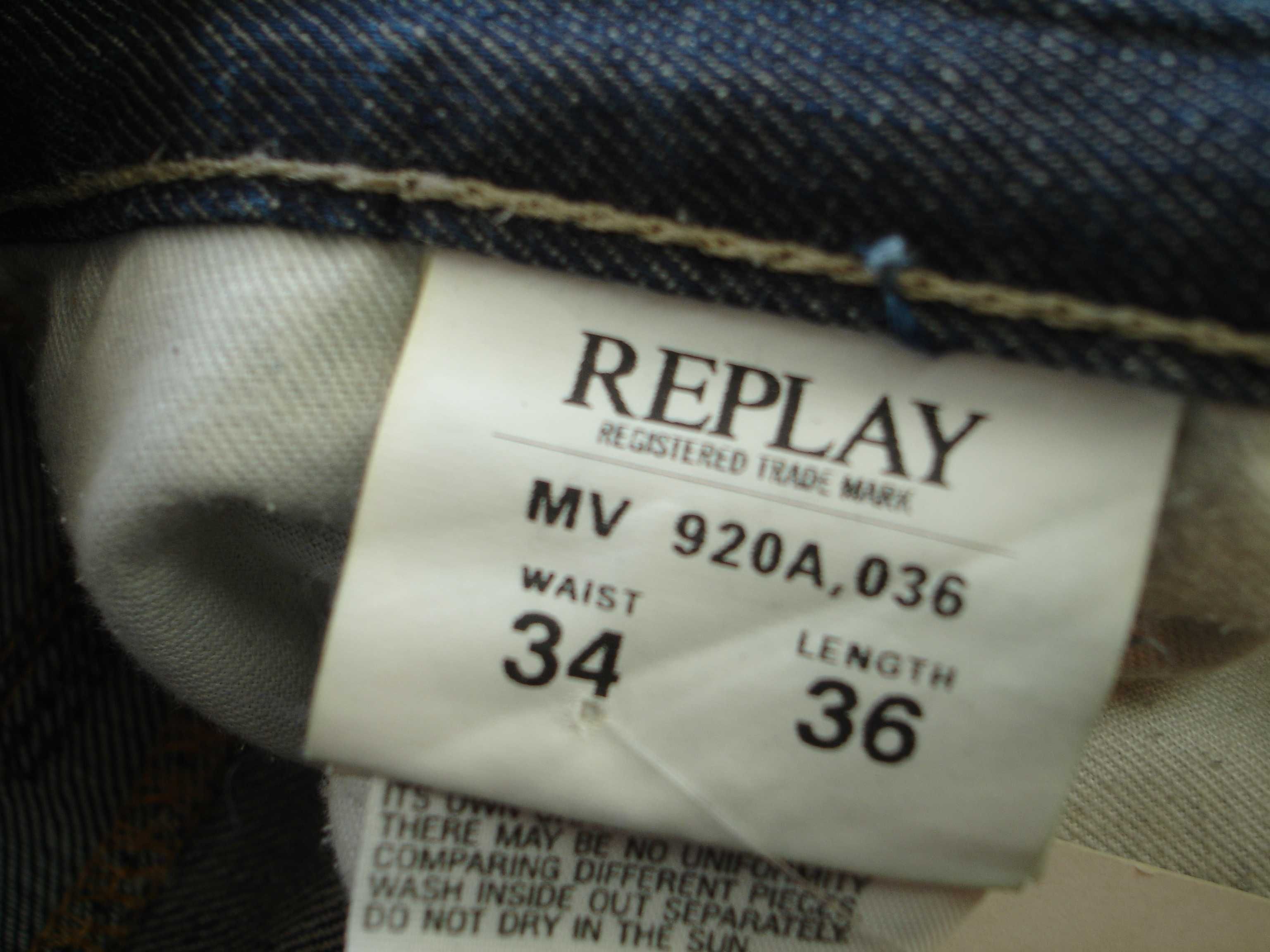 Spodnie jeansowe jeans męskie Replay 34/36 100 bawełna XXXL 46