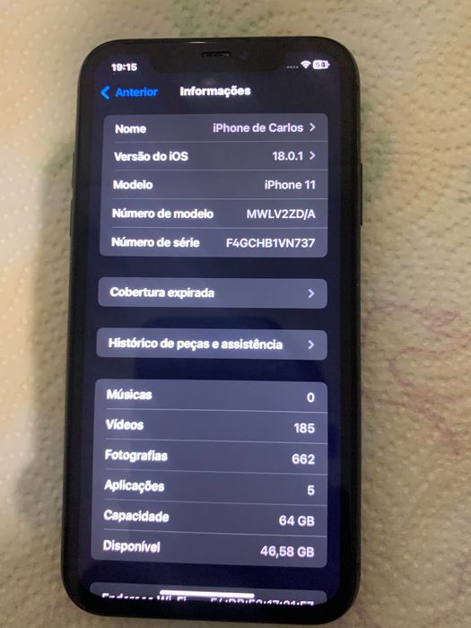 iPhone 11 de 64GB Disponível