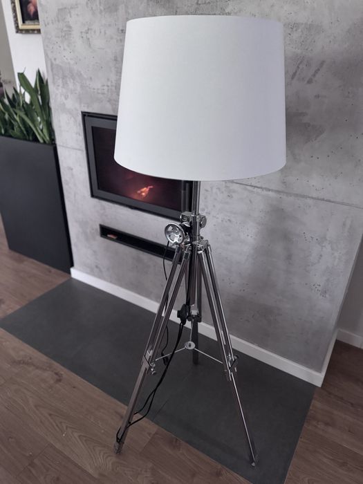 Lampa stojąca tripod loft industrialna retro chrom