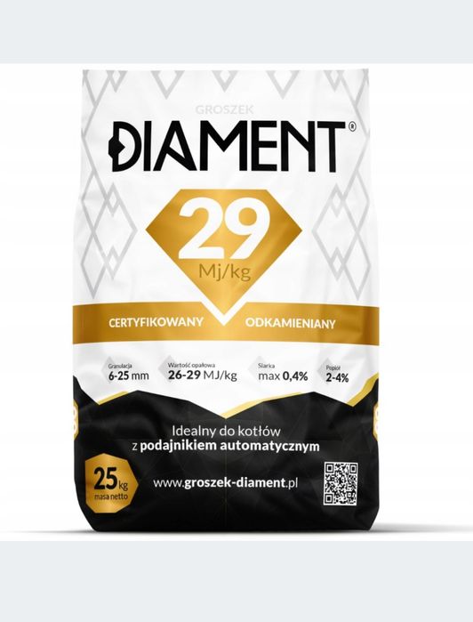 Węgiel groszek Diament.Ekogroszek. Dostawa gratis do 15 km 
Nasz cert