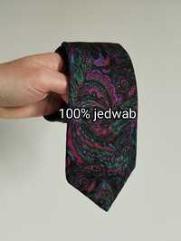 Krawat jedwabny 100% silk kolorowy 9,5cm Hemley