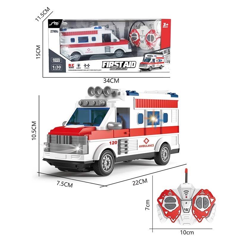 Машина Скорая помощь на радиоуправлении, свет, аккумулятор, двери отк