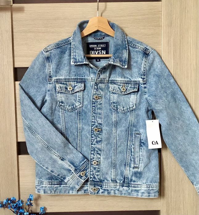 Kurtka jeansowa jasna denim C&A Regular fit, klasyczna r. 158 XS