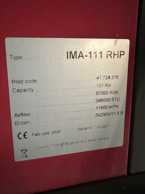 thermobile IMA 111 RHP  wysokociśnieniowa nagrzewnica gazowa