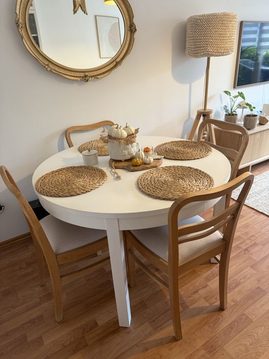 Stół okrągły rozkładany BJURSTA IKEA