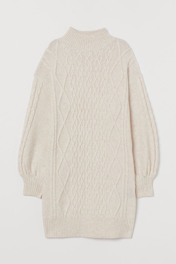 Przepiękna sukienka sweterkowa H&M dzianinowa balonowe rękawy XS S M w