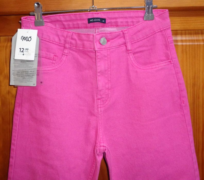 Calças de ganga rosa da MO para mulher tamanho 38  (Nova com etiqueta)