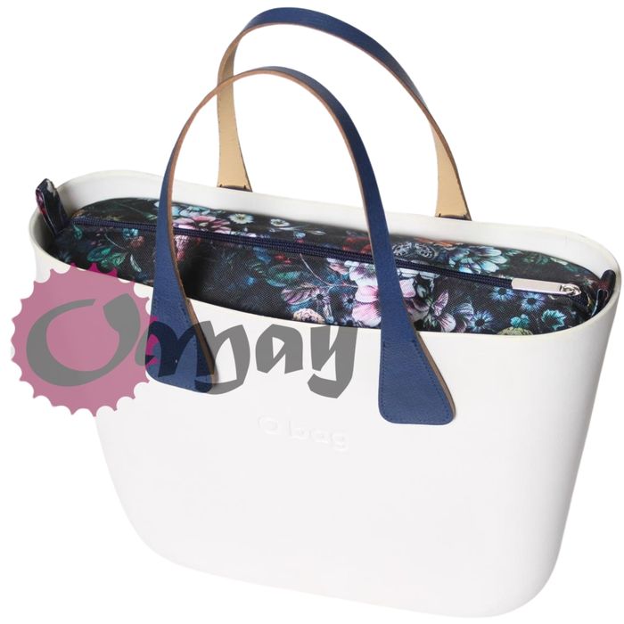 Granatowy organizer OBAG MINI ogród kwiaty 2 kieszenie wkład OMAY