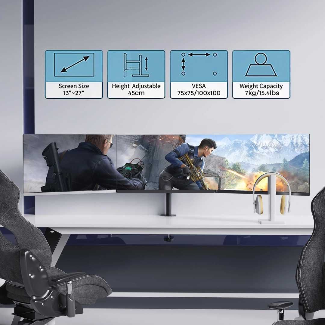 Suporte Para 3 Monitores 13"a 27"