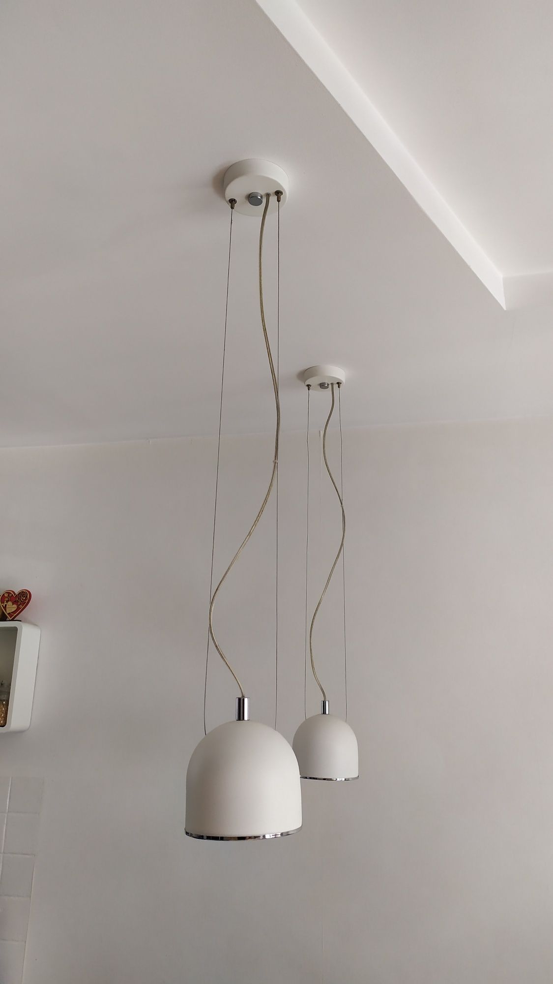Lampa regulowana wisząca biała -cena za 2 sztuki / żarówka E27