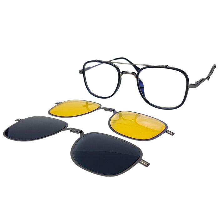 Okulary oprawki Aviator ETE 2w1 Korekcyjne Z Nakładką Polaryzacyjną UV