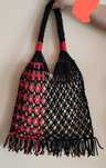 Torba w stylu Boho, czarno/czerwona