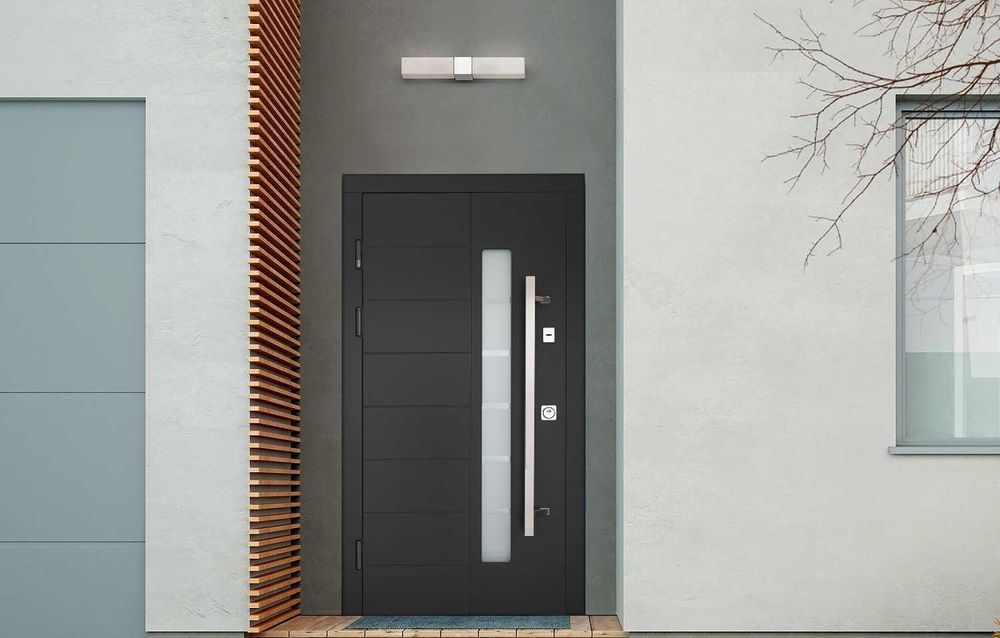 Вхідні ВУЛИЧНІ двері зі склом для будинку Liberty Glass Megapolis MG3