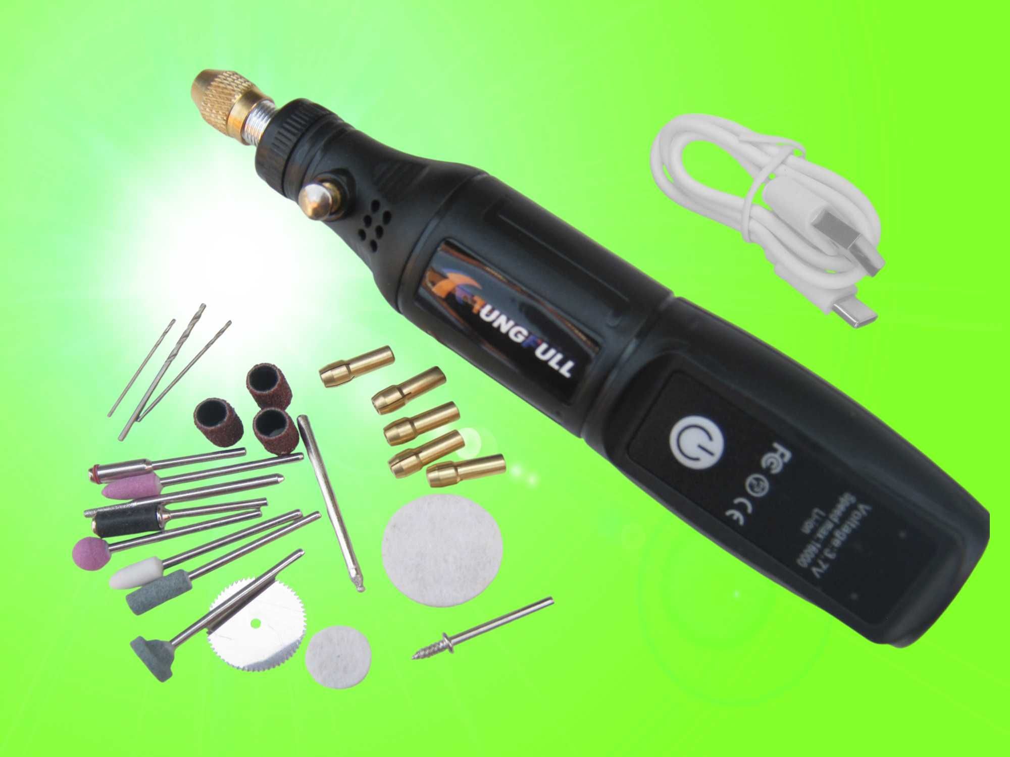 Мини-грaвер 3,7 В USB‑C + 24 насадки