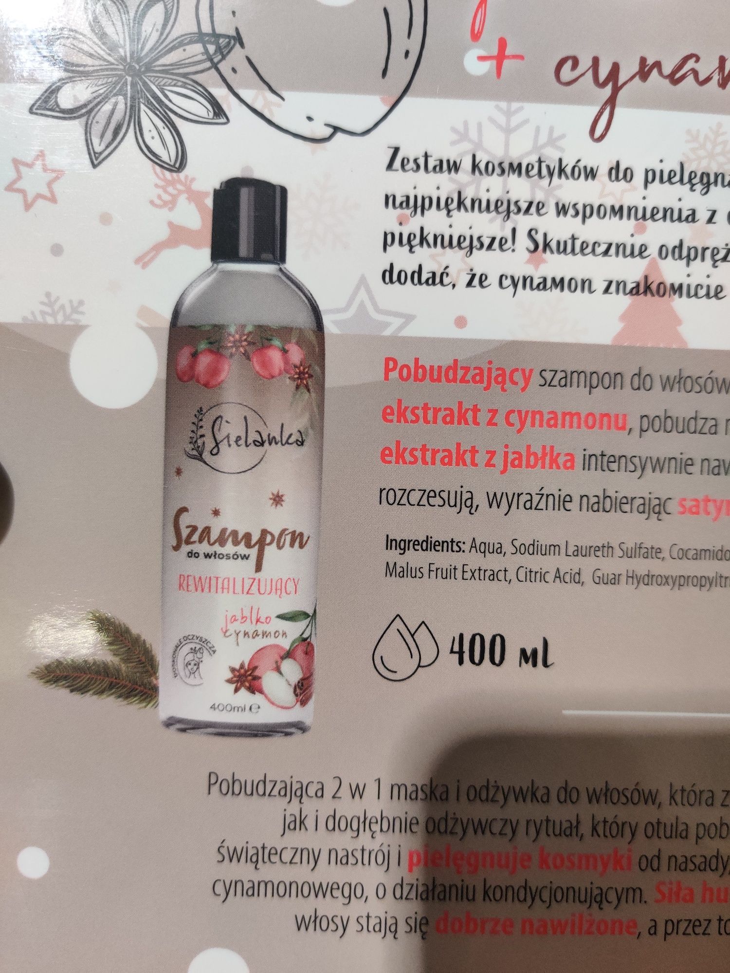 Zestaw kosmetyków do pielęgnacji włosów jabloko-cynamon+ gratis