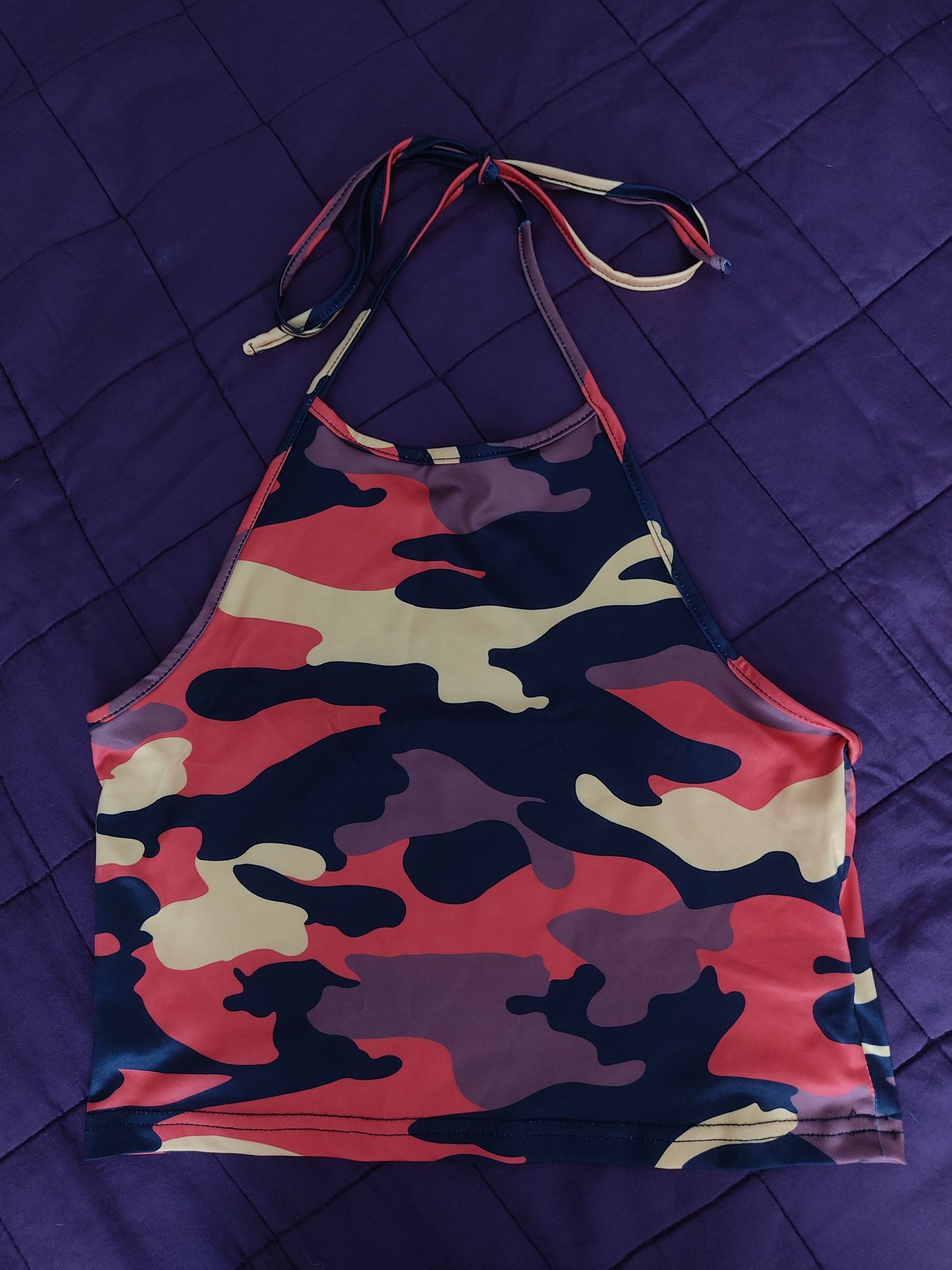 Top shein novo padrão camuflado