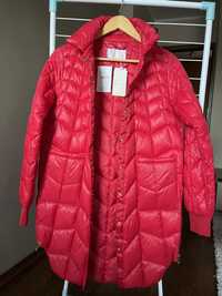 Czerwona kurtka damska płaszcz