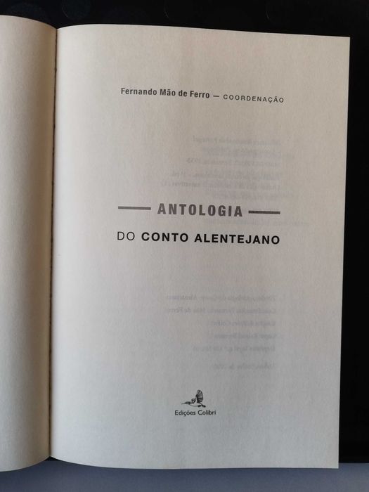Antologia do Conto Alentejano - edição de Fernando Mão de Ferro
