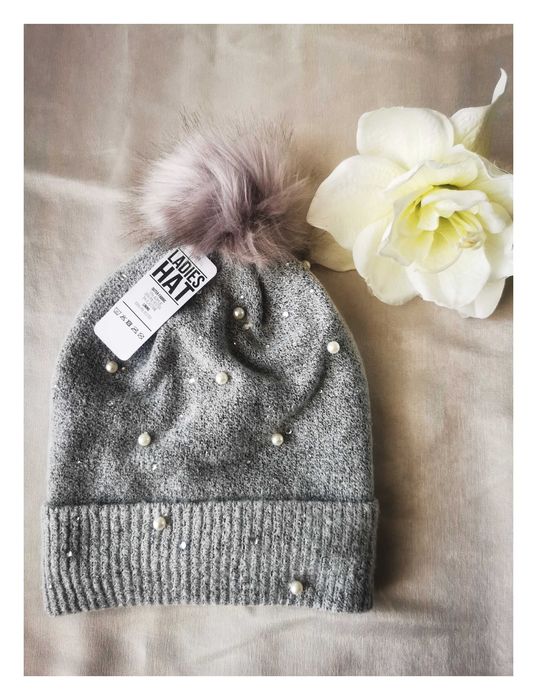 Czapka ocieplana misiem