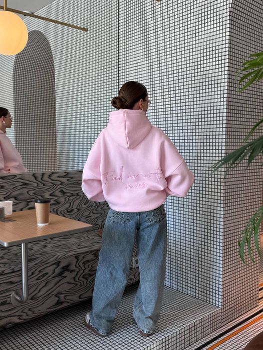 Рожеве худі, худі оверсайз жіноче, тепле худі жіноче, худі з написом