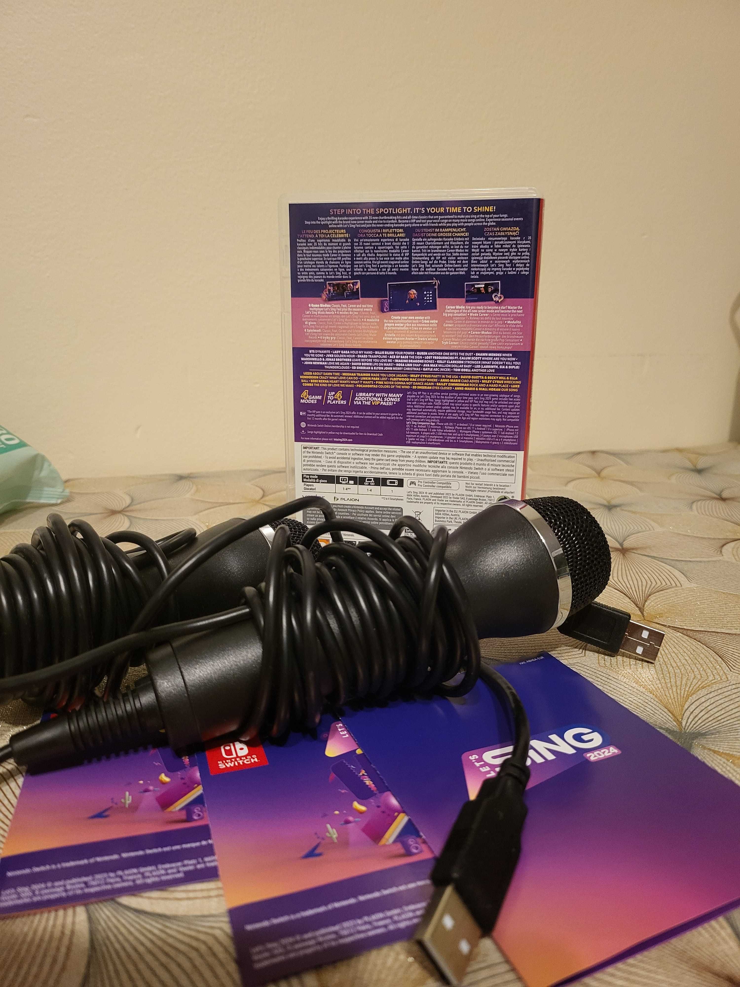 LETS SING 2024 Nintendo Switch+ 2x Mikrofon Karaoke SklepRetroWWA