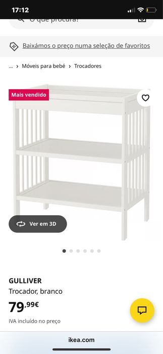 Trocador branco bebé