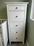 Wysoka komoda / słupek IKEA Hemnes 5 szuflad biała drewno