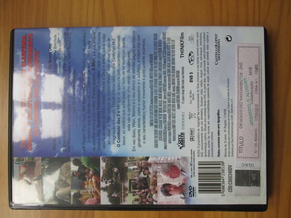 DVD  Novos Dez Mandamentos, Winona Ryder, Jessica Alba, Adam Brody