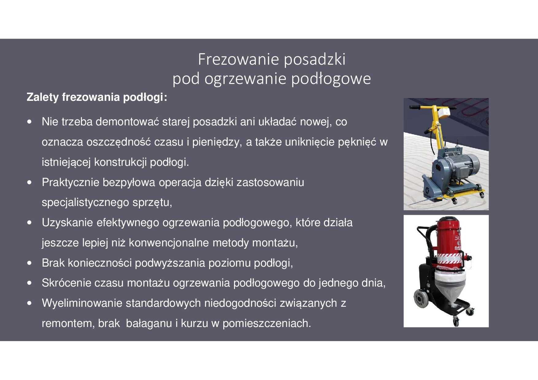 Frezowanie posadzki pod ogrzewanie podłogowe – Czyste powietrze