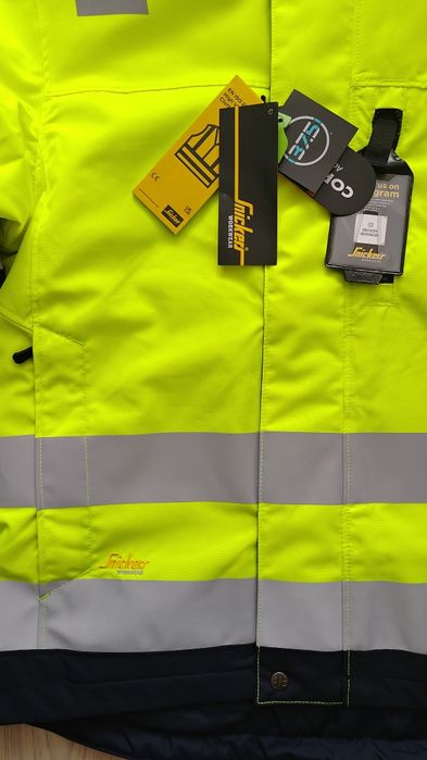 1130 Snickers AllroundWork L High- Vis 37,5 zima  kurtka robocza odbla
