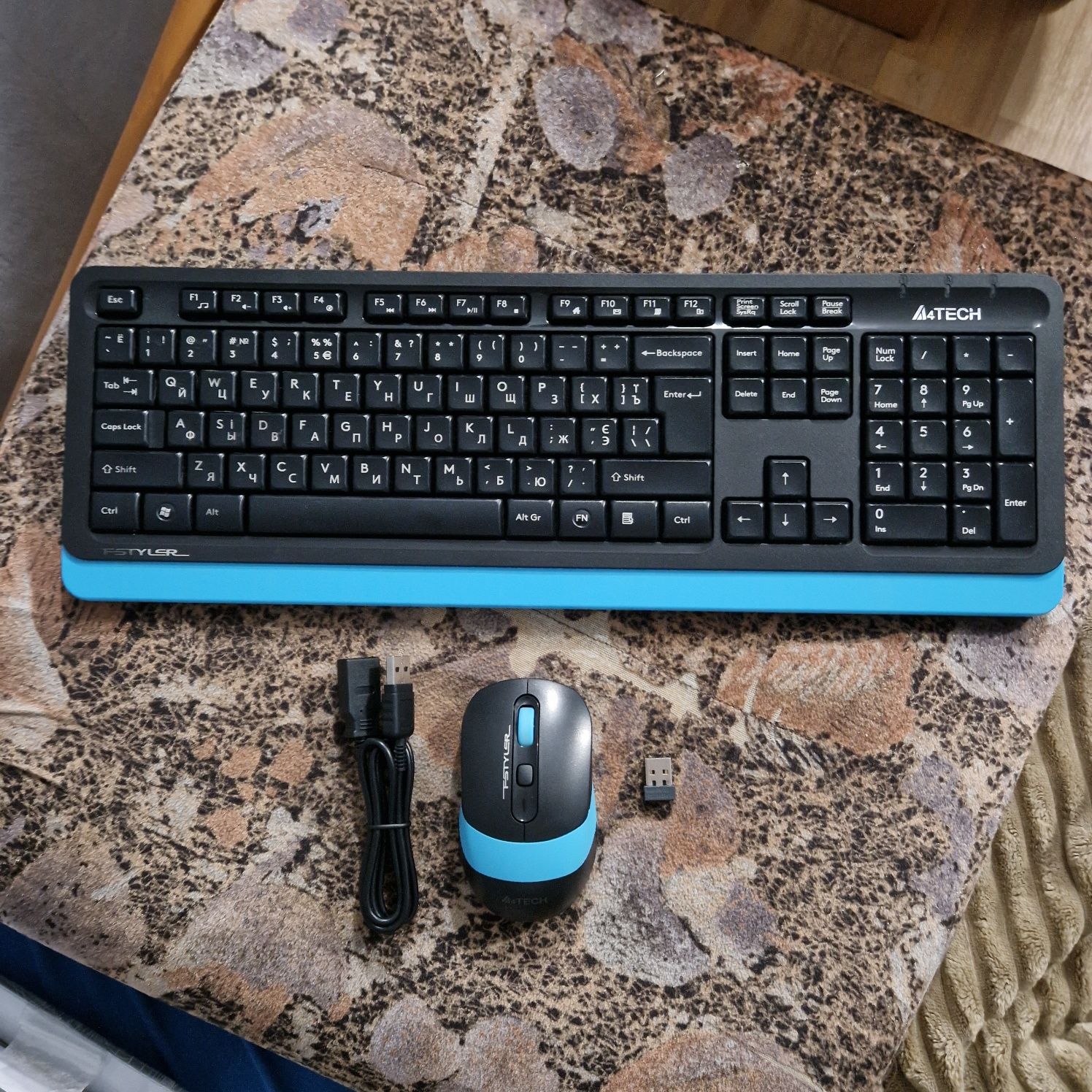 Клавиатура+мышь беспроводная A4tech FG1010 (Blue)