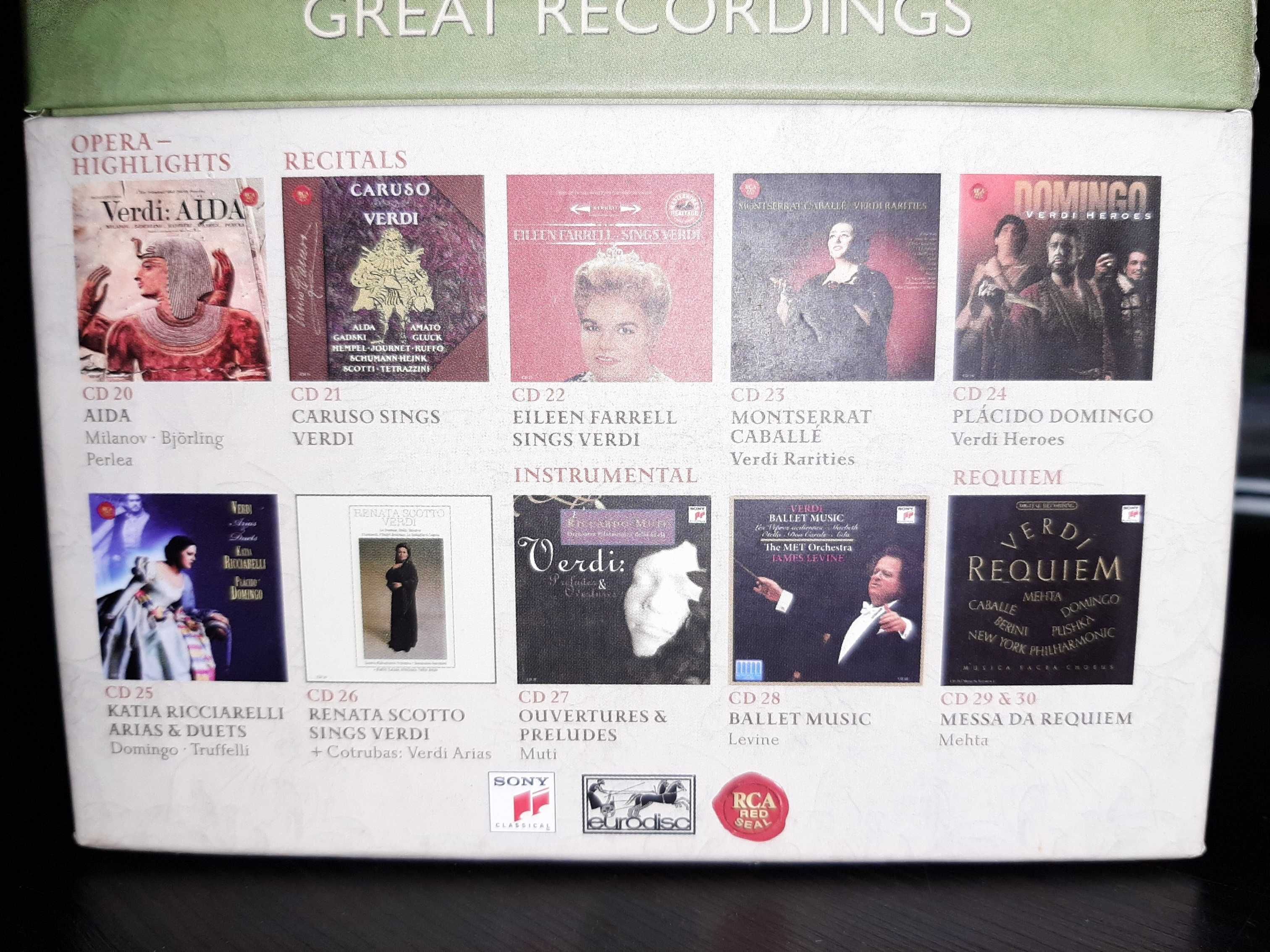 Verdi – Great Recordings – Solti, Levine, Mehta, Abbado – Sony, RCA