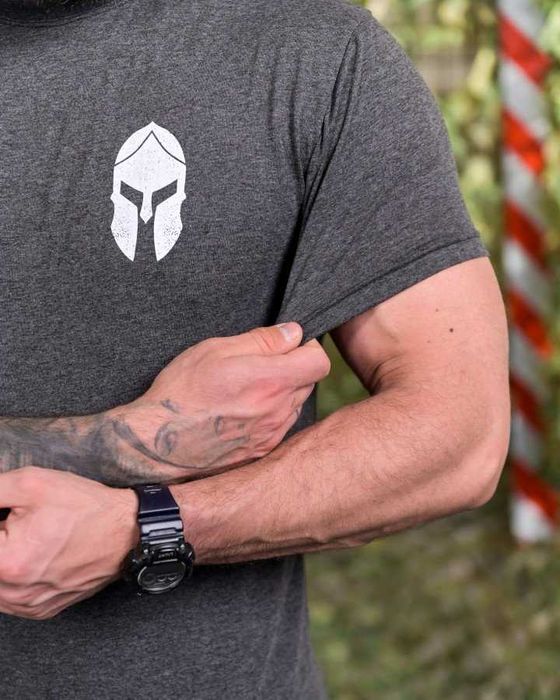 Тактична Хлопкова Футболка Spartan Сіра  95% Бавовна  Без Передоплати