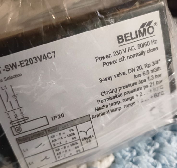 Zawór trójdrożny z siłownikiem nowy