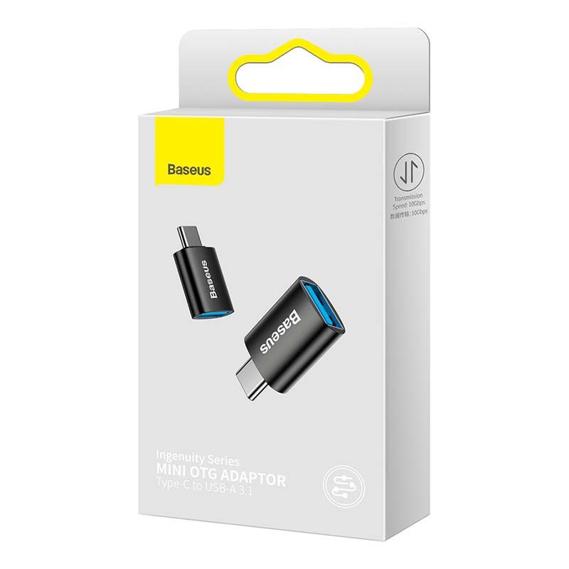 Adapter Usb-C Do Usb-A Baseus Ingenuity, Otg (Czarny)