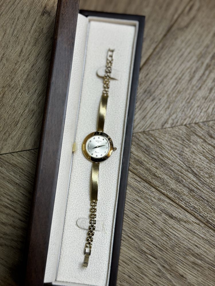 Złoty zegarek bransoleta Geneve 585 damski klasyczny