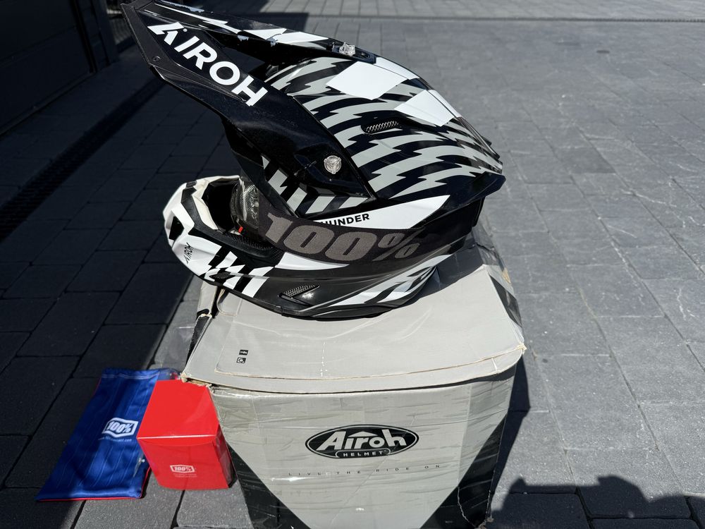 Kask AIROH TWIST3 z goglami 100% Accuri 2